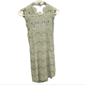 Free People Daydream Bodycon Lace Slip Dress Seafoam Green XS Fairy Grunge